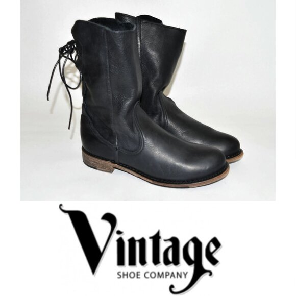 Vintage Shoe Company Shoes - Vintage Boot Company "Erin" Black Boots Size 6.5 Lace Up Made in USA